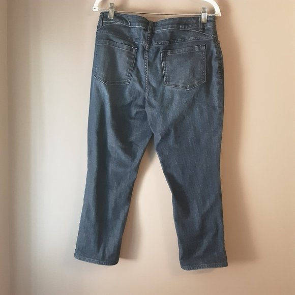 🌞 Coldwater Creek Cropped Jeans with Polka-dot Cuff Size 10 - Picture 7 of 16